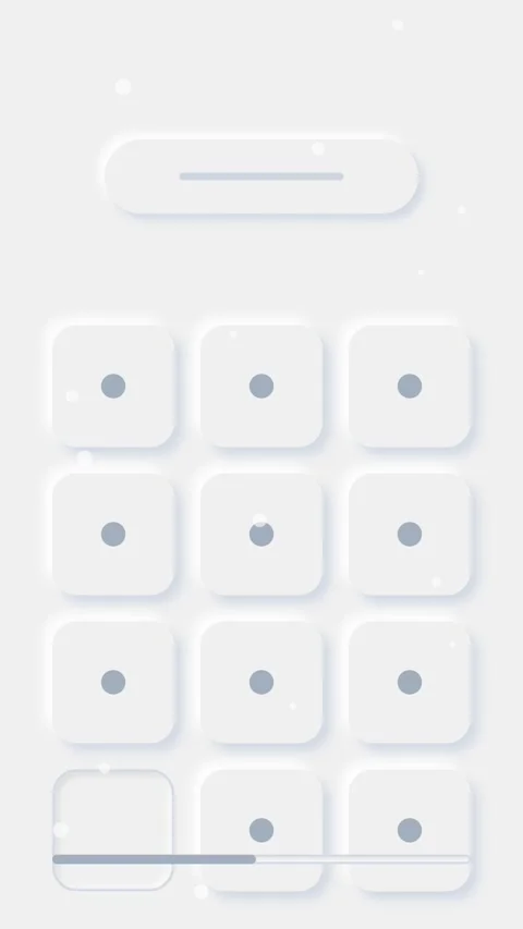 Neumorphic User Interface Button Grid Animation Vídeo Stock 346201293