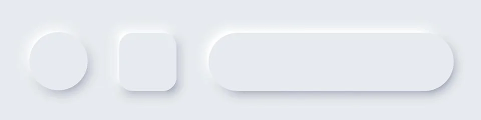 Neumorphism button design set, slider element for website, mobile app menu and Illustrazione stock