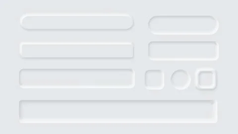 Neumorphism Button Label Frame White 3d Elegant Shadow Web Vector Icon Ui Illustrazione stock