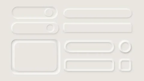 Neumorphism Button Label Frame White 3d Elegant Shadow Web Vector Icon Ui 스톡 일러스트