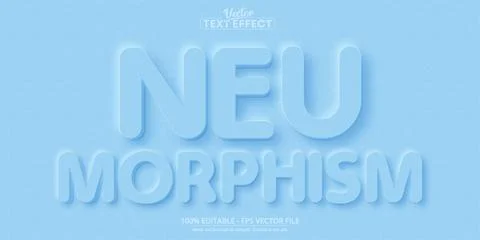 Neumorphism text, new design trend style editable text effect Stock Illustration