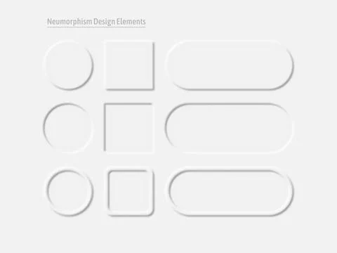 Neumorphism UI design element set. Stock Illustration