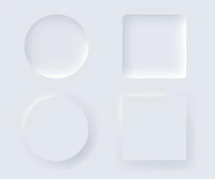 Neumorphism vector design element set. Trendy interface for applications. Illustrazione stock