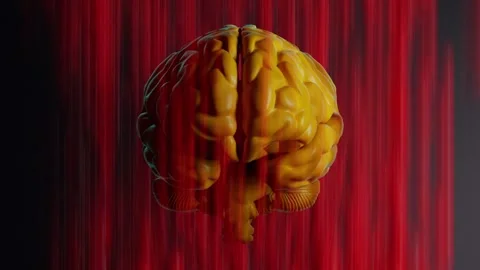 Neural Activity Visualized Around the Human Brain Stock Footage 324884147