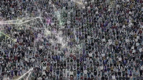 Neural algorithms process a large amount of data against a large number of Stock Footage 243248209