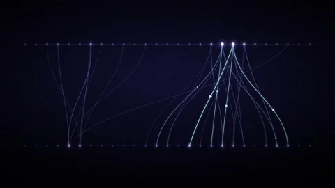 Neural Attention Data Weave Loop - Indigo Network Flow Backdrop Video stock 341954616