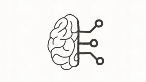 Neural Brain Circuit and Machine Learning Technology Stock Footage 341863497