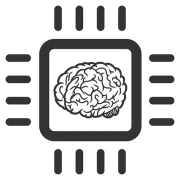 Neural Chip Vector Icon Stock Illustration