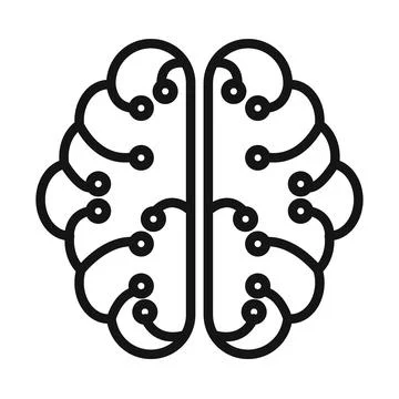 Neural Circuit Icon for Brain Activity Studies 스톡 일러스트