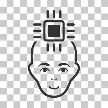 Neural Computer Interface Vector Icon Illustrazione stock