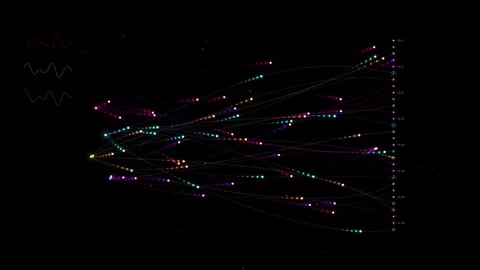 Neural Data Distribution Network and Synaptic Light Pulse Loop Stock Footage 345250307