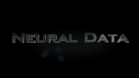 Neural Data title 3D metal text on black alpha channel background Stock Footage 301264116