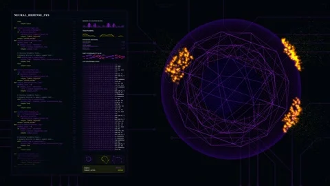 Neural Defense System: Machine-Level Coding-Level Cybersecurity Stock Footage 333933871