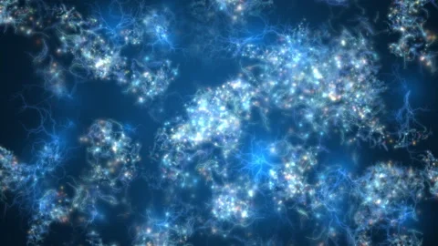 Neural Energy Flow Glowing Web of Electric Currents Stock Footage 304170134