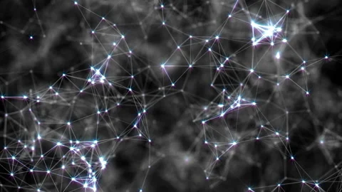 Neural fields. Connection of shining elements. Place for text. Business Stock Footage 90636290