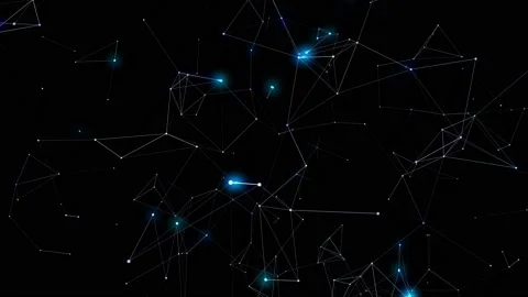 Neural flashes in a plexus of white lines on a black background. Stock Footage 237487843