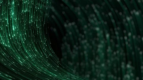 Neural Flow: Dynamic Green Fiber Optic Network Stock Footage 339269415