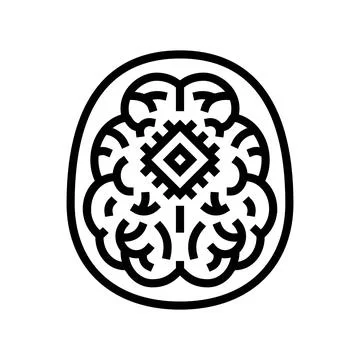 Neural implant microchip line icon vector illustration 스톡 일러스트
