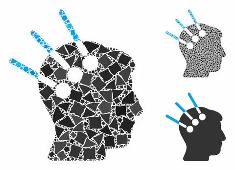 Neural interface Composition Icon of Inequal Elements Stockillustratie