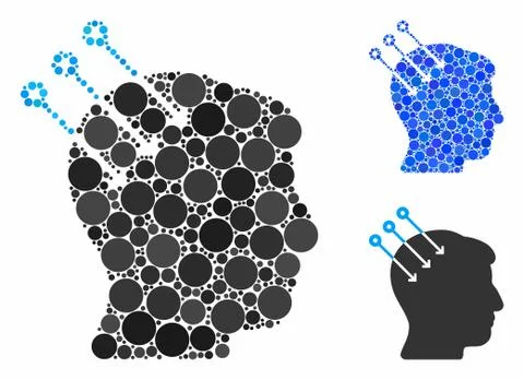Neural interface connectors Composition Icon of Round Dots Illustrazione stock