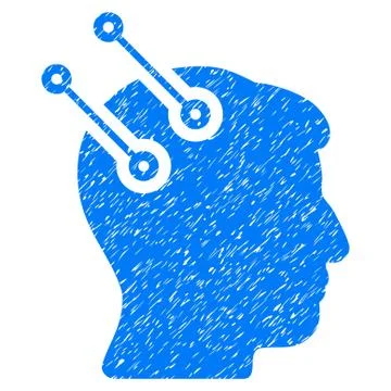 Neural Interface Connectors Grainy Texture Icon Stock Illustration