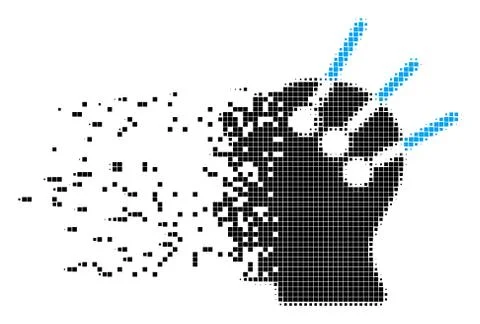 Neural Interface Decomposed Pixel Icon 스톡 일러스트