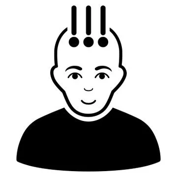 Neural Interface Flat Vector Icon Stock Illustration