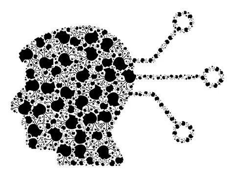 Neural Interface Fractal Icon Composition of Self Items Stockillustratie
