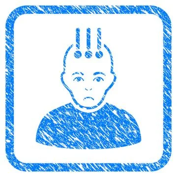 Neural Interface Framed Stamp Stock Illustration