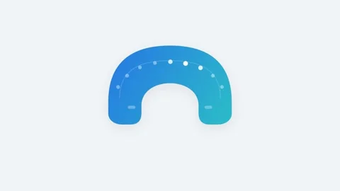 Neural Interface Headset Icon with Glowing Teal Blue Sensor Points and Sequ.. Видео 346202424