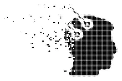 Neural Interface Plugs Fractured Pixel Icon Illustration