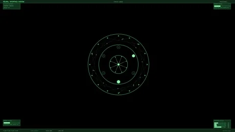 Neural interface system animation shows data in a circular layout for visua.. Stock Footage 328273897