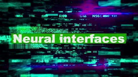 Neural interfaces tech words HiTech Backgrounds 05 Stockbeeldmateriaal 347214701
