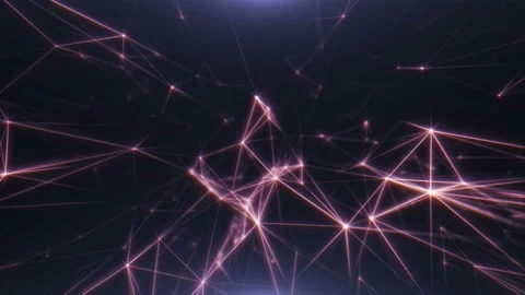 Neural link lineas data connection in center brains. Abstract pink lines on dark Stock Footage 112871012