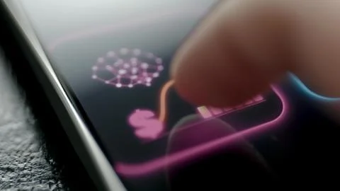 Neural model cost selection touchscreen interface Stock Photos