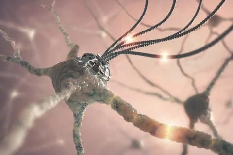 Neural Nanotechnology Stock Illustration