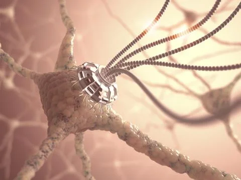 Neural Nanotechnology Stock Illustration