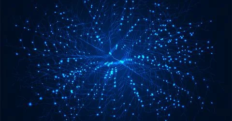 Neural net structure. Human mind cells data analysis. Neuron network. Digital Stock Illustration