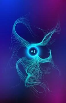 Neural network abstract digital background. Technology background, data science Stock Illustration