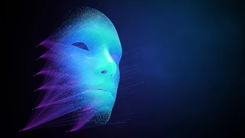 Neural Network Abstract Face Stock Footage