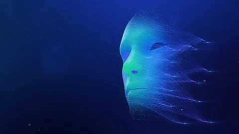 Neural Network Abstract Face Stock Footage