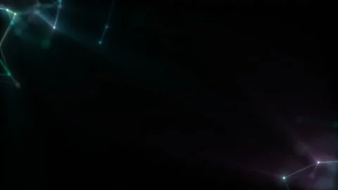 Neural network. Abstract luminous shapes on a dark background. Stock Footage 124020172