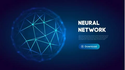 Neural network abstract technology science background. Human brain technology Stock Illustration