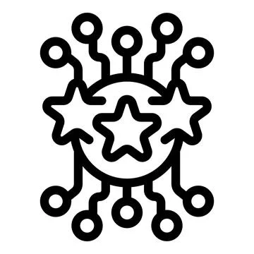 Neural network is achieving high performance with a five stars rating system Stock Illustration