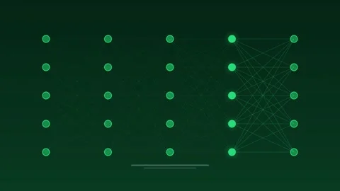 Neural network activation propagation emerald concept loop 스톡 동영상 342615823
