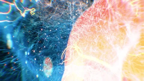 Neural Network Activity Inside Human Brain as Futuristic Scientific Animation Video stock 327109436