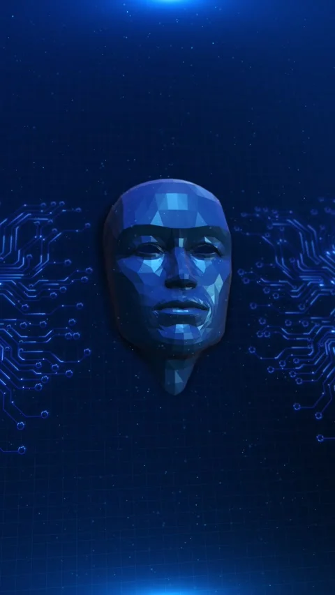 Neural Network AI Face Machine deep Learning Circuit System Futuristic artificia 스톡 동영상 341906576