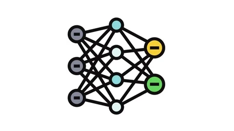 Neural network ai integration color icon animation Stock Footage 326117274