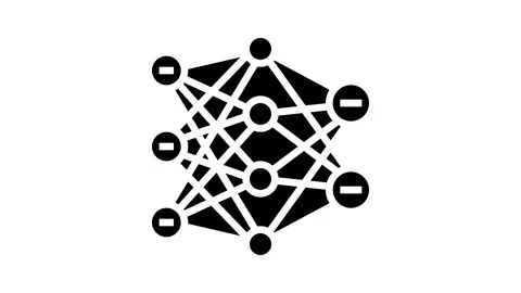 Neural network ai integration glyph icon animation Stock Footage 326144035