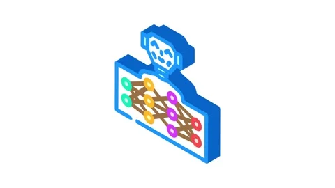 Neural network ai integration isometric icon animation Stock Footage 327277844